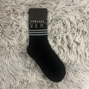 Versace Black and Gray Women's Casual Socks